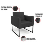 Poltrona Sala Decorativa Kit 2 Marisa Industrial Preto Sintét