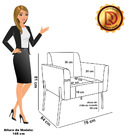 Poltrona Sala Decorativa Kit 2 Marisa Pé Aço Dourado Sintétic