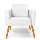 Poltrona Sala Decorativa Kit 2 Marisa Pé Palito Castanho Sint