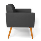 Poltrona Sala Decorativa Kit 2 Marisa Pé Palito Castanho Sint