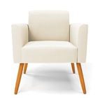 Poltrona Sala Decorativa Kit 2 Marisa Pé Palito Castanho Velu