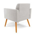 Poltrona Sala Decorativa Kit 2 Marisa Pé Palito Castanho Velu