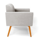 Poltrona Sala Decorativa Kit 2 Marisa Pé Palito Castanho Velu