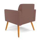 Poltrona Sala Decorativa Kit 2 Marisa Pé Palito Castanho Velu