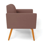 Poltrona Sala Decorativa Kit 2 Marisa Pé Palito Castanho Velu