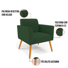 Poltrona Sala Decorativa Kit 2 Marisa Pé Palito Castanho Velu