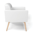 Poltrona Sala Decorativa Kit 2 Marisa Pé Palito Natural Sinté