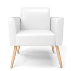 Poltrona Sala Decorativa Kit 2 Marisa Pé Palito Natural Sinté