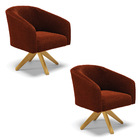 Poltrona Sala Decorativa Kit 2 Stella Base Giratória Ma30 Bou