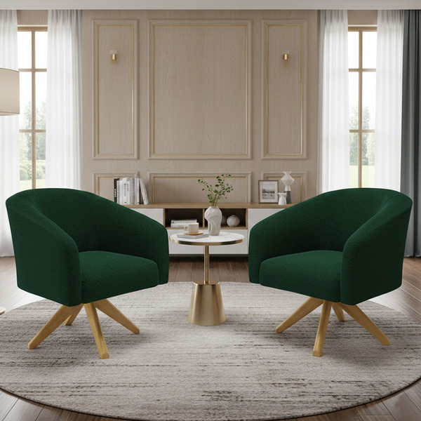 Poltrona Sala Decorativa Kit 2 Stella Base Giratória Ma30 Bou