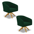 Poltrona Sala Decorativa Kit 2 Stella Base Giratória Ma30 Bou