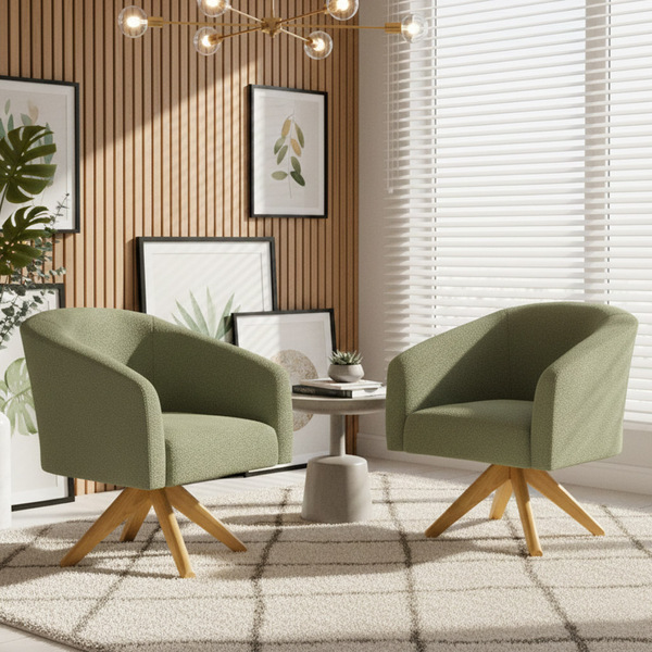 Poltrona Sala Decorativa Kit 2 Stella Base Giratória Ma30 Bou