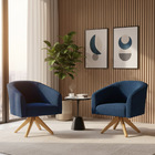 Poltrona Sala Decorativa Kit 2 Stella Base Giratória Ma30 Bou