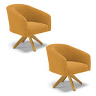 Poltrona Sala Decorativa Kit 2 Stella Base Giratória Ma30 Bou