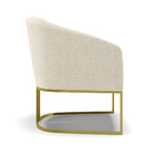 Poltrona Sala Decorativa Kit 2 Stella Base Industrial Dourado