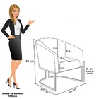 Poltrona Sala Decorativa Kit 2 Stella Base Industrial Dourado