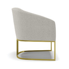 Poltrona Sala Decorativa Kit 2 Stella Base Industrial Dourado