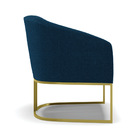 Poltrona Sala Decorativa Kit 2 Stella Base Industrial Dourado