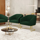 Poltrona Sala Decorativa Kit 2 Stella Base Industrial Dourado