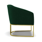 Poltrona Sala Decorativa Kit 2 Stella Base Industrial Dourado