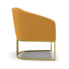 Poltrona Sala Decorativa Kit 2 Stella Base Industrial Dourado