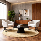 Poltrona Sala Decorativa Kit 2 Stella Base Industrial Preto B