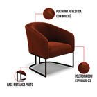 Poltrona Sala Decorativa Kit 2 Stella Base Industrial Preto B