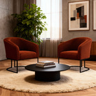 Poltrona Sala Decorativa Kit 2 Stella Base Industrial Preto B