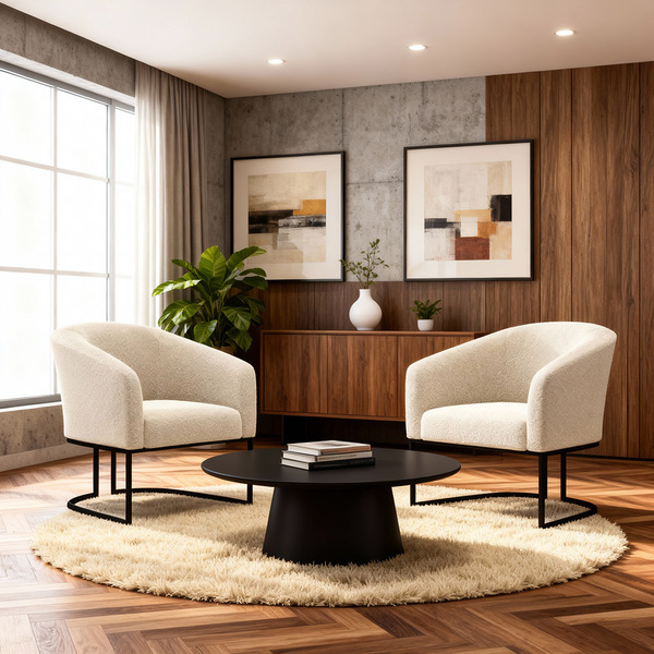 Poltrona Sala Decorativa Kit 2 Stella Base Industrial Preto B