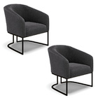 Poltrona Sala Decorativa Kit 2 Stella Base Industrial Preto B