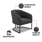 Poltrona Sala Decorativa Kit 2 Stella Base Industrial Preto B