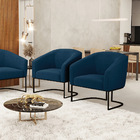 Poltrona Sala Decorativa Kit 2 Stella Base Industrial Preto B