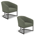 Poltrona Sala Decorativa Kit 2 Stella Base Industrial Preto B