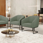 Poltrona Sala Decorativa Kit 2 Stella Base Industrial Preto B