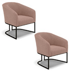 Poltrona Sala Decorativa Kit 2 Stella Base Industrial Preto B