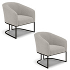 Poltrona Sala Decorativa Kit 2 Stella Base Industrial Preto B