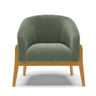 Poltrona Sala Decorativa Kit 2 Stella Base Madeira Bouclê D03