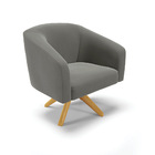 Poltrona Sala Decorativa Kit 2 Stella Giratória Madeira Ma30