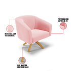 Poltrona Sala Decorativa Kit 2 Stella Giratória Madeira Ma30