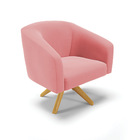 Poltrona Sala Decorativa Kit 2 Stella Giratória Madeira Ma30