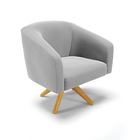 Poltrona Sala Decorativa Kit 2 Stella Giratória Madeira Ma30