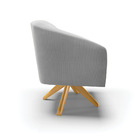 Poltrona Sala Decorativa Kit 2 Stella Giratória Madeira Ma30