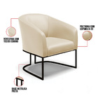 Poltrona Sala Decorativa Kit 2 Stella Industrial Preto Sintét