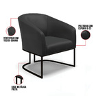 Poltrona Sala Decorativa Kit 2 Stella Industrial Preto Sintét