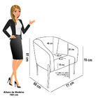 Poltrona Sala Decorativa Kit 2 Stella Pé Em Aço Preto Linho G