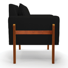 Poltrona Sala Decorativa Lana Linho Base Madeira D03 - D'ross