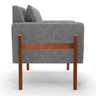 Poltrona Sala Decorativa Lana Linho Base Madeira D03 - D'ross