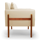 Poltrona Sala Decorativa Lana Sintético Base Madeira D03 - D'