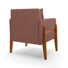 Poltrona Sala Decorativa Lana Veludo Base Madeira D03 - D'ros