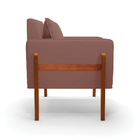 Poltrona Sala Decorativa Lana Veludo Base Madeira D03 - D'ros